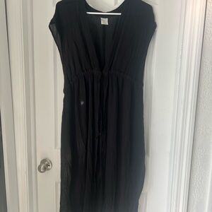 Kona Sol Black V-Neck Swim Coverup